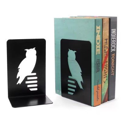 serre livre hibou en métal