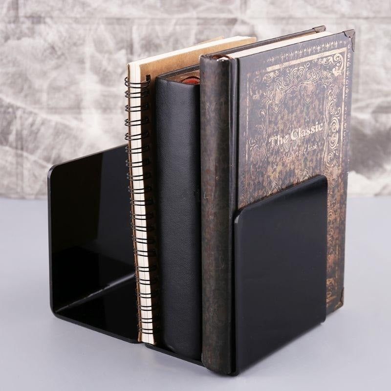 support de livres serre livre en plastique noir