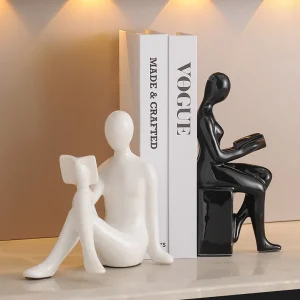 Serre-livres statue abstraite en céramique