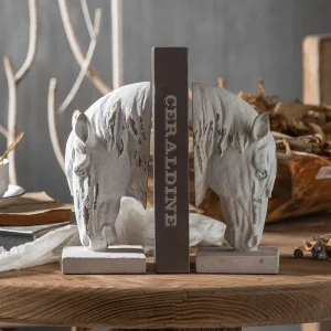 Serre-livres sculpture tête de cheval