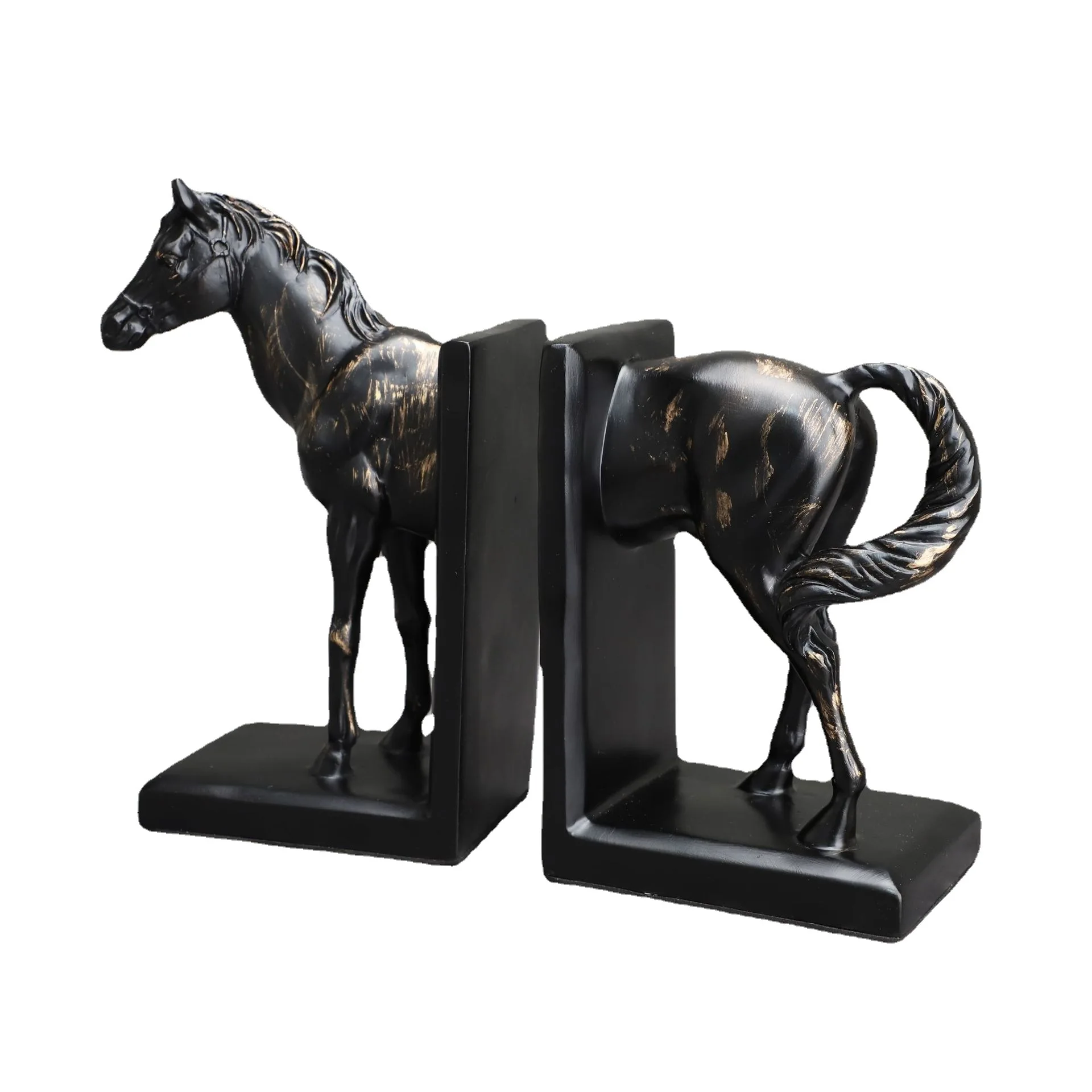 Serre-livres élégant cheval noir