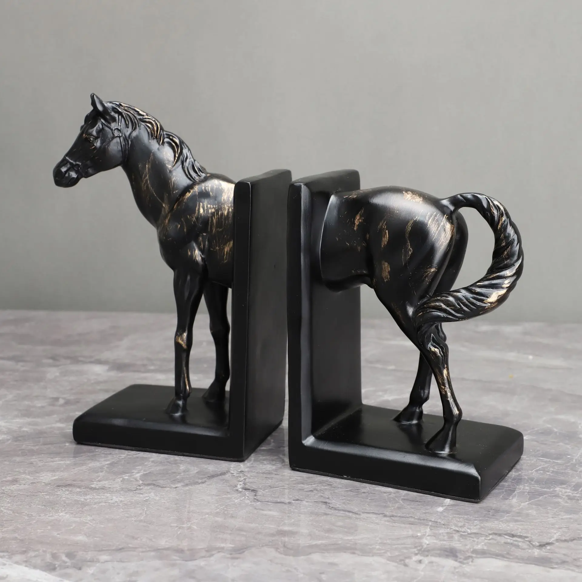 Serre-livres élégant cheval noir – Image 8