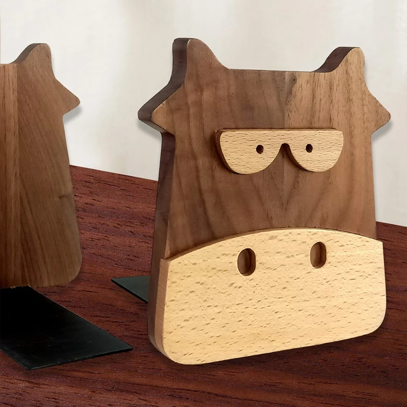 Serre-livres bois tête d'ours – Image 3