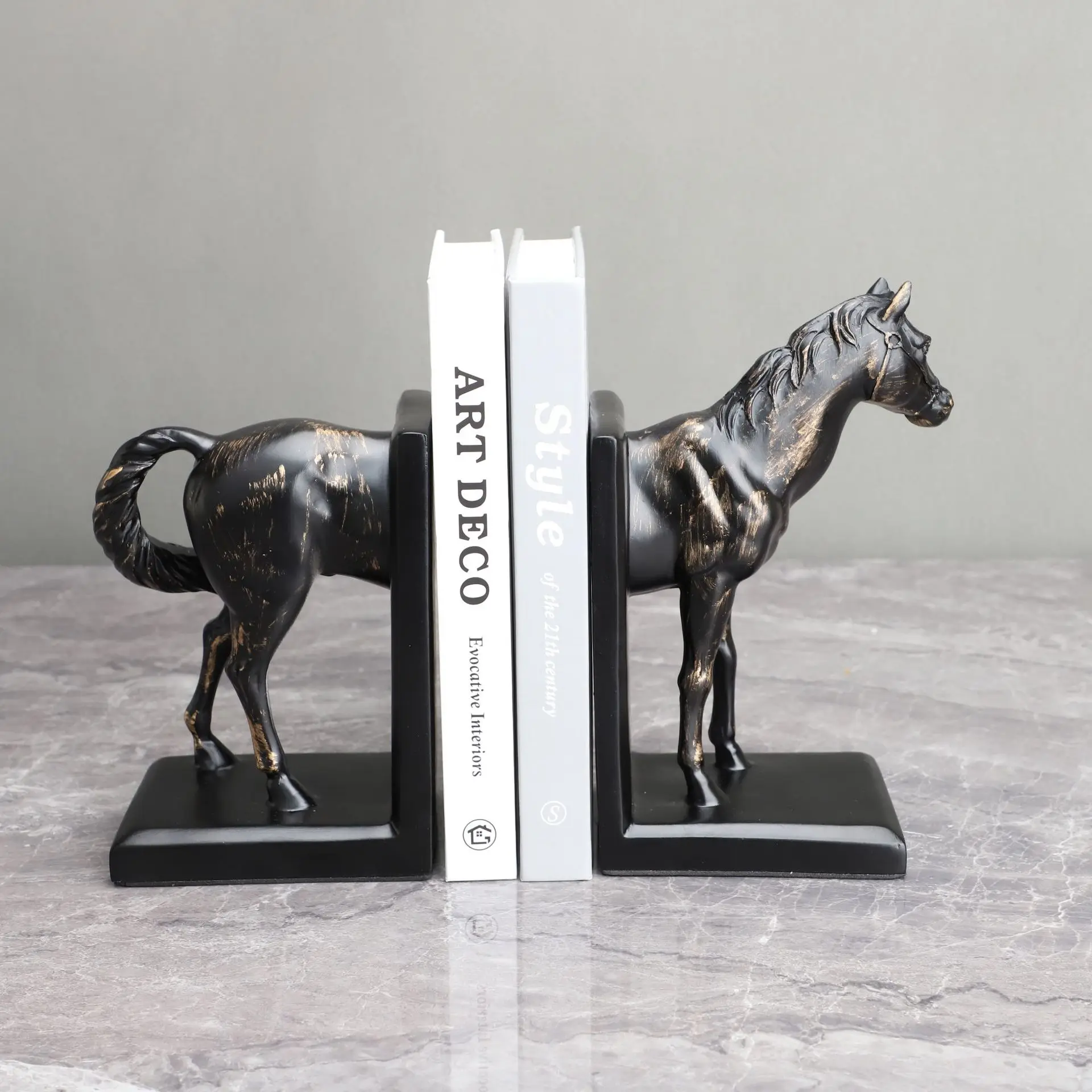Serre-livres élégant cheval noir – Image 5