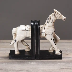 Serre-livres cheval en céramique et émail
