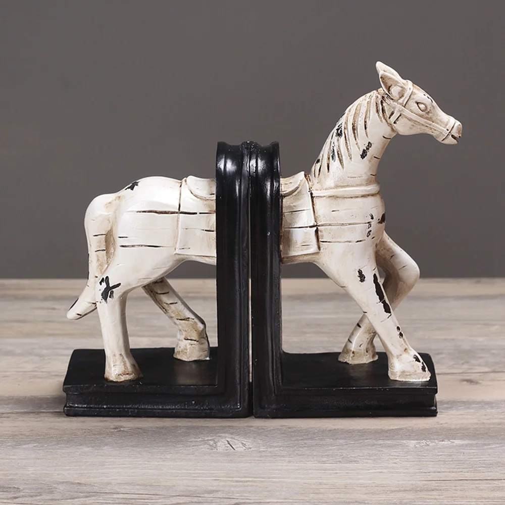 Serre-livres cheval en céramique et émail