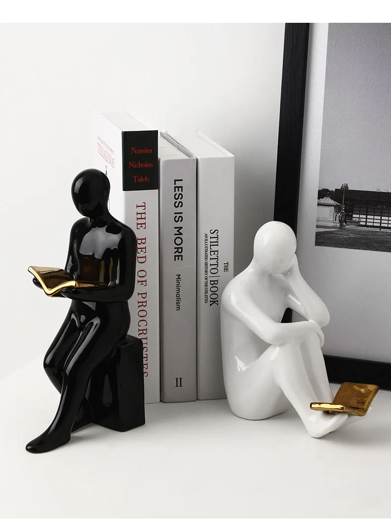 Serre-livres lecteur en céramique