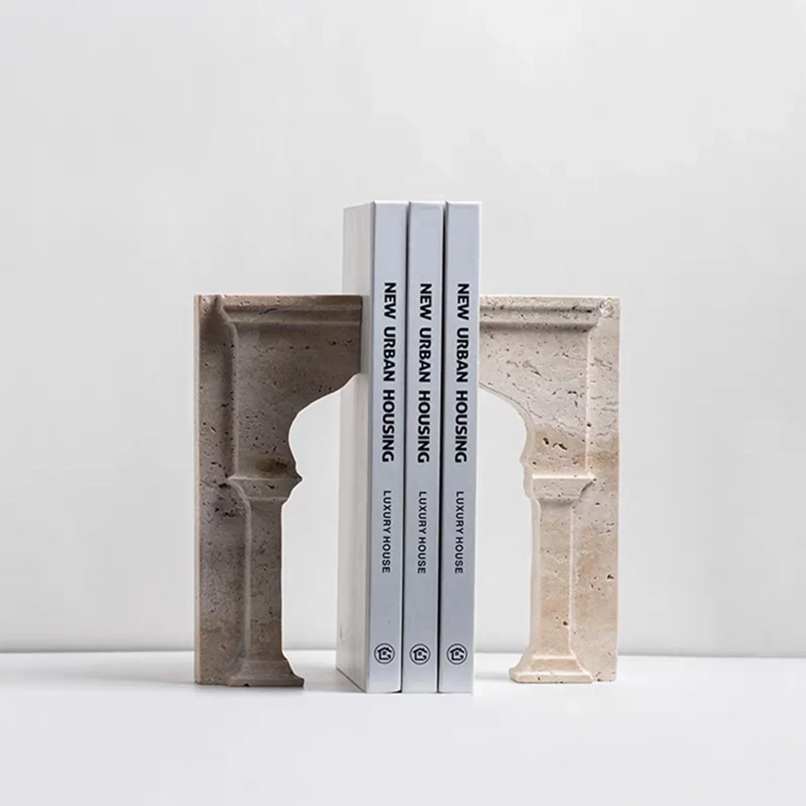 Serre-livres Arc de Triomphe marbre naturel