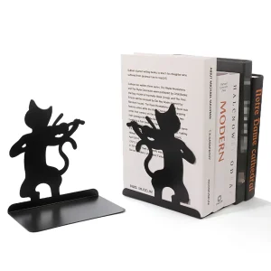 Serre-livres chat joueur de violon