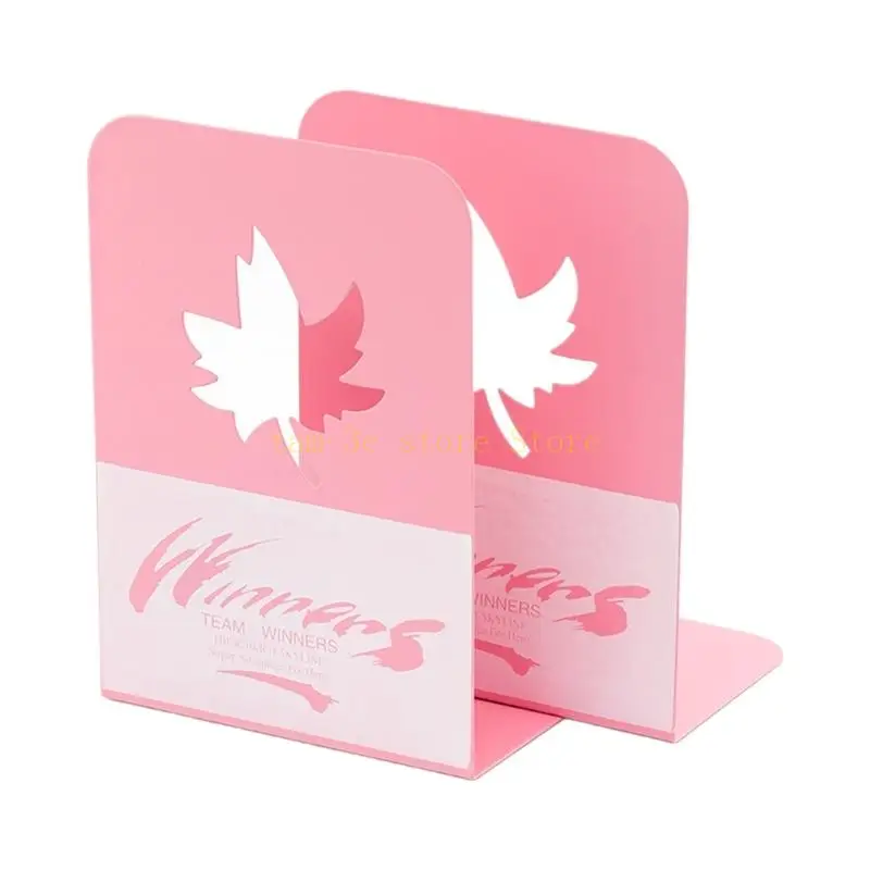 Serre-livres feuille rose