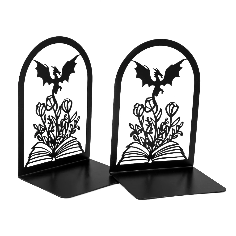 Serre-livres dragon sur fleurs