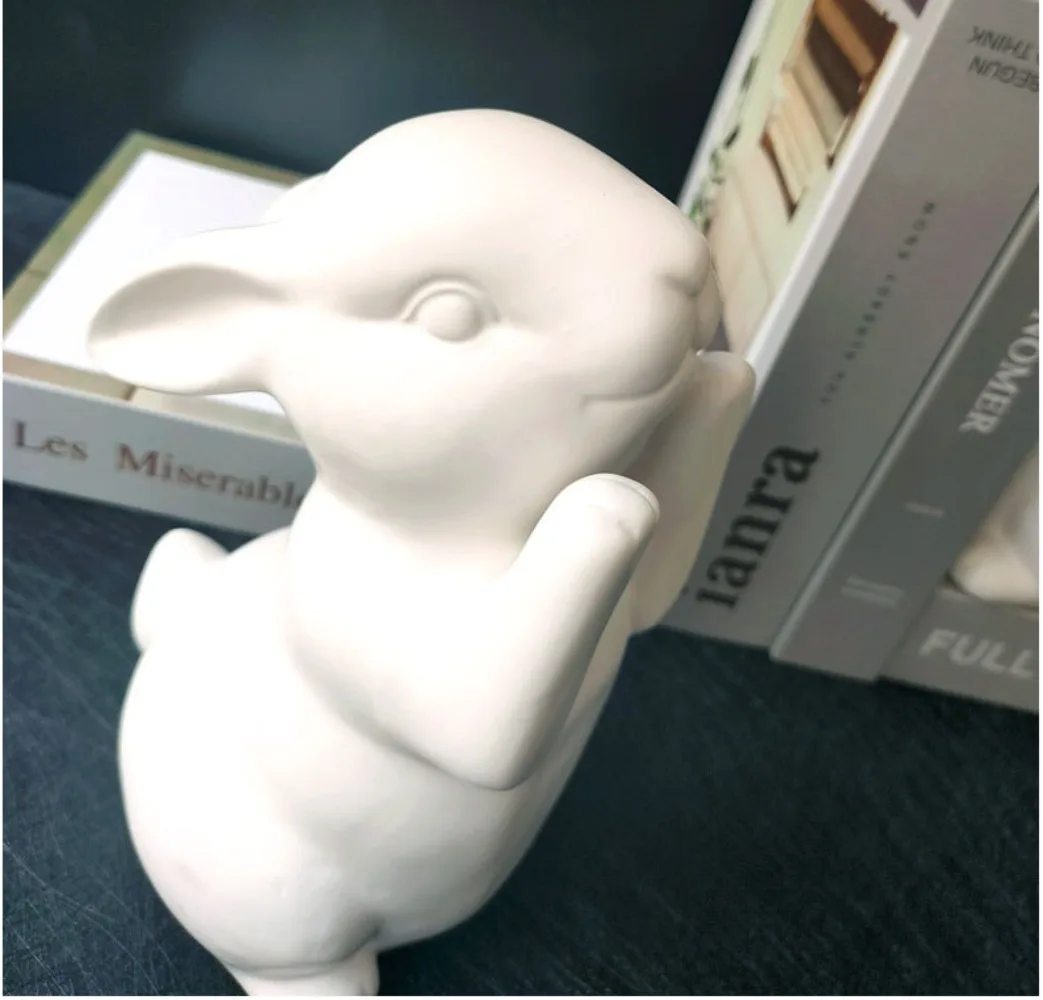 Serre-livres adorables lapins blancs – Image 6