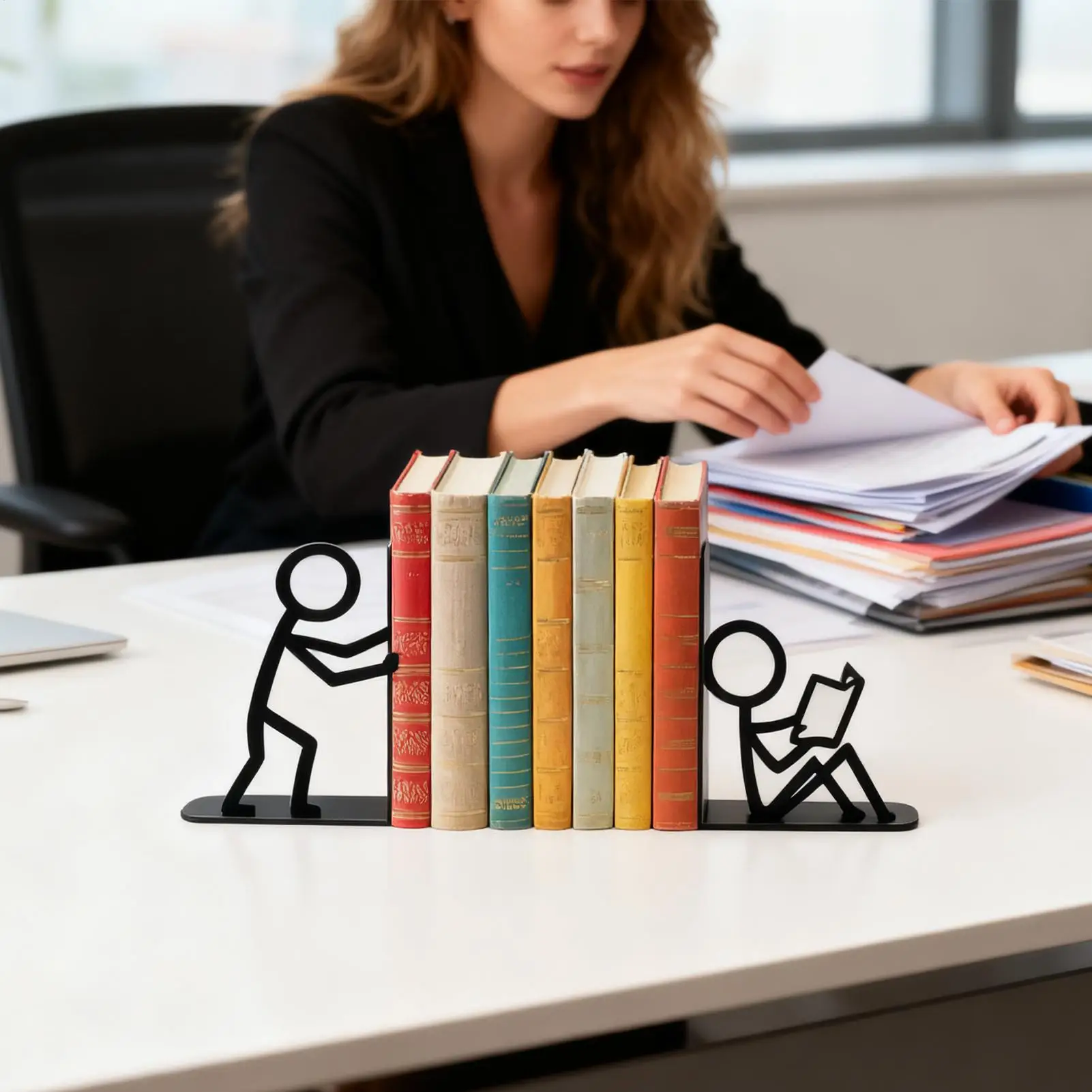 Serre-livres bonhomme style abstrait – Image 4